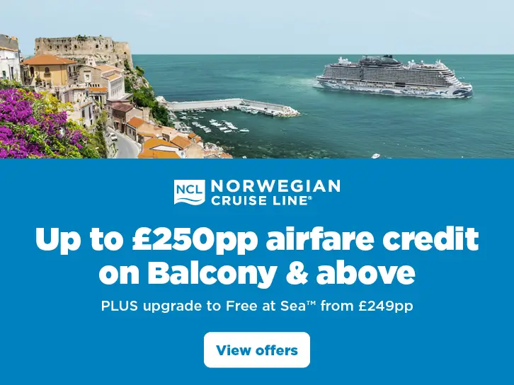 NCL Up to £250 airfare credit on Balcony & Above